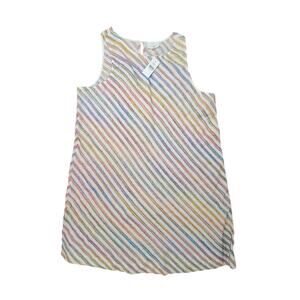 LOU & GREY Size XL SLEEVELESS TEXTURED RAINBOW COTTON BLEND DRESS Swing